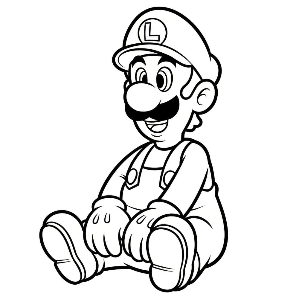 Luigi seduto a riposare da colorare