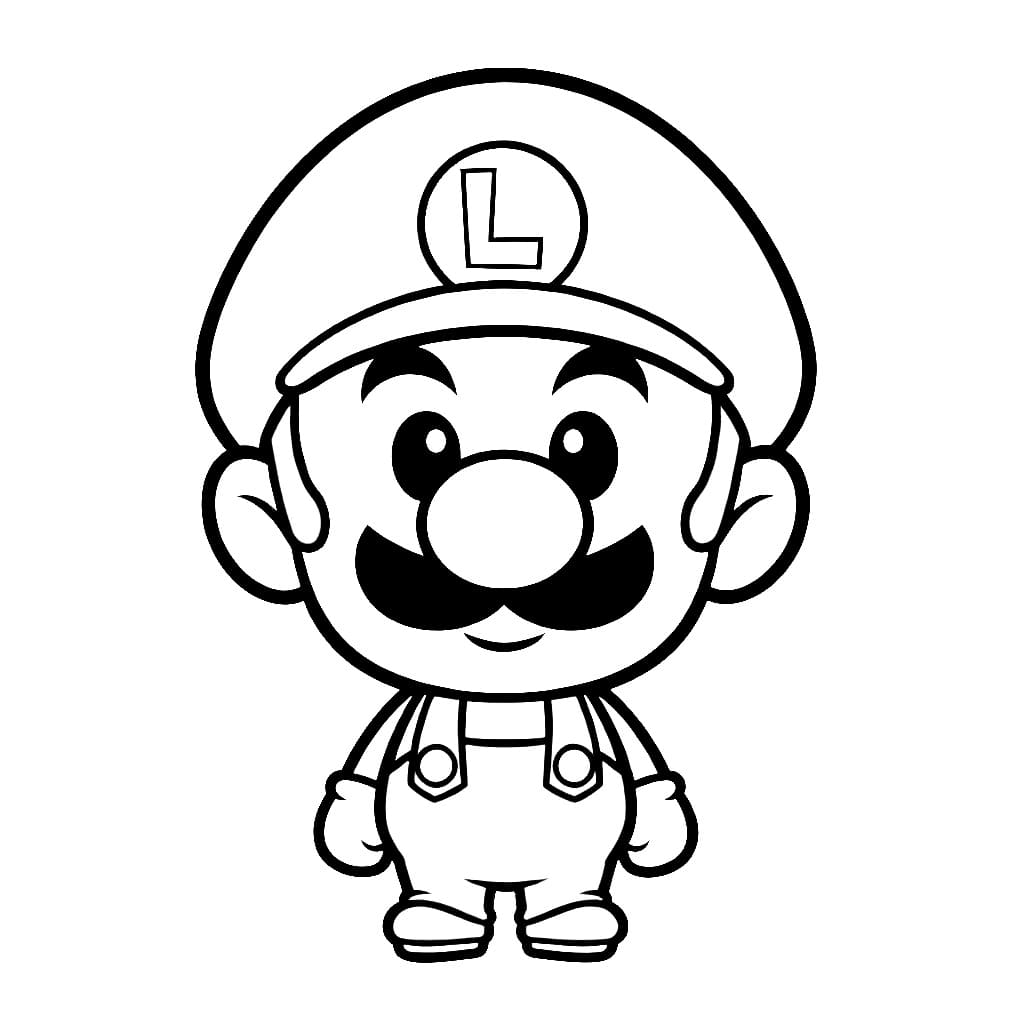 Luigi stile chibi da colorare