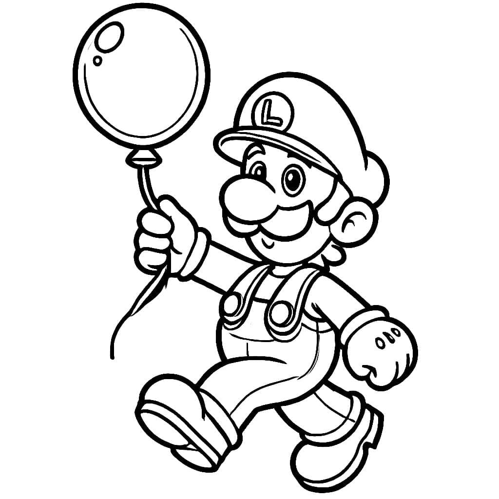 Luigi tiene un palloncino da colorare
