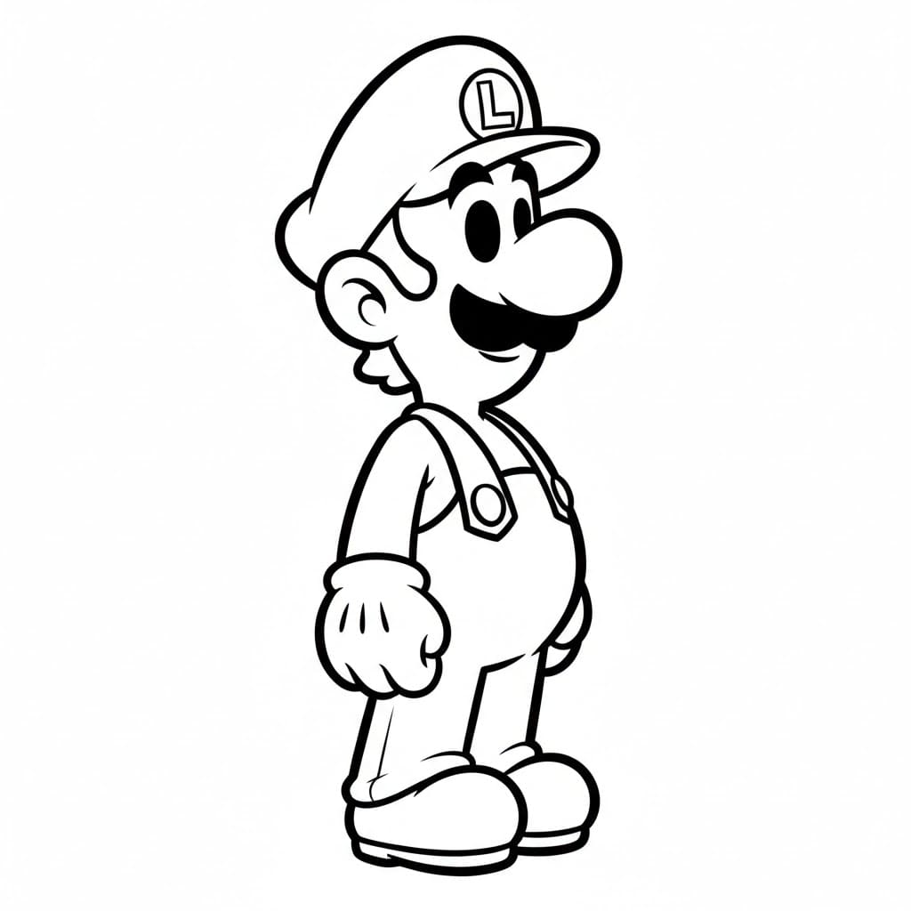Luigi visto di lato da colorare