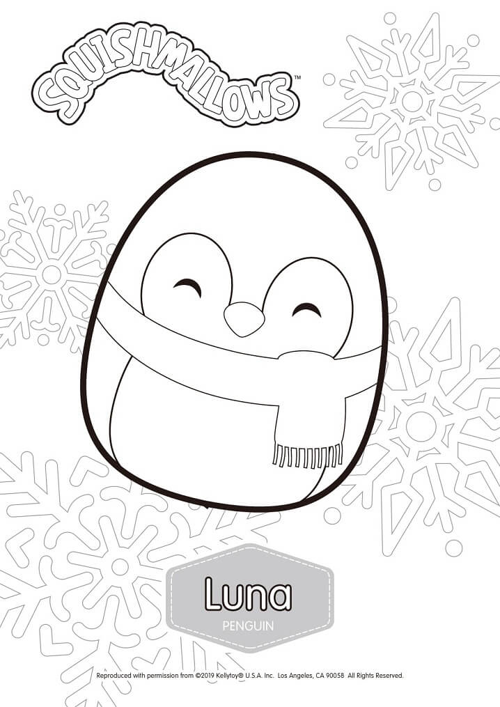 Luna Squishmallows da colorare