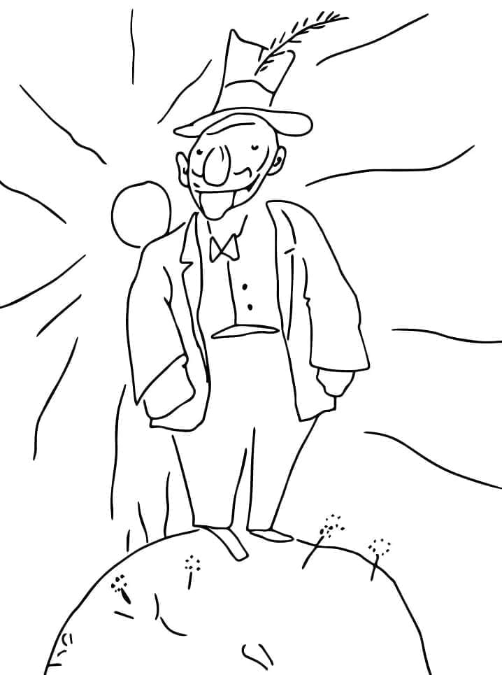 L'uomo vanitoso del Piccolo Principe da colorare