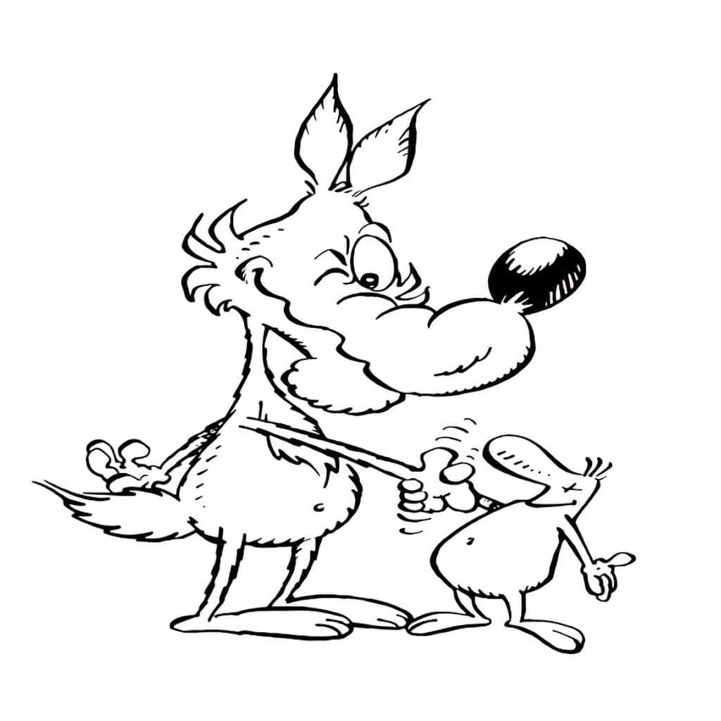 Lupo Alberto amichevole da colorare