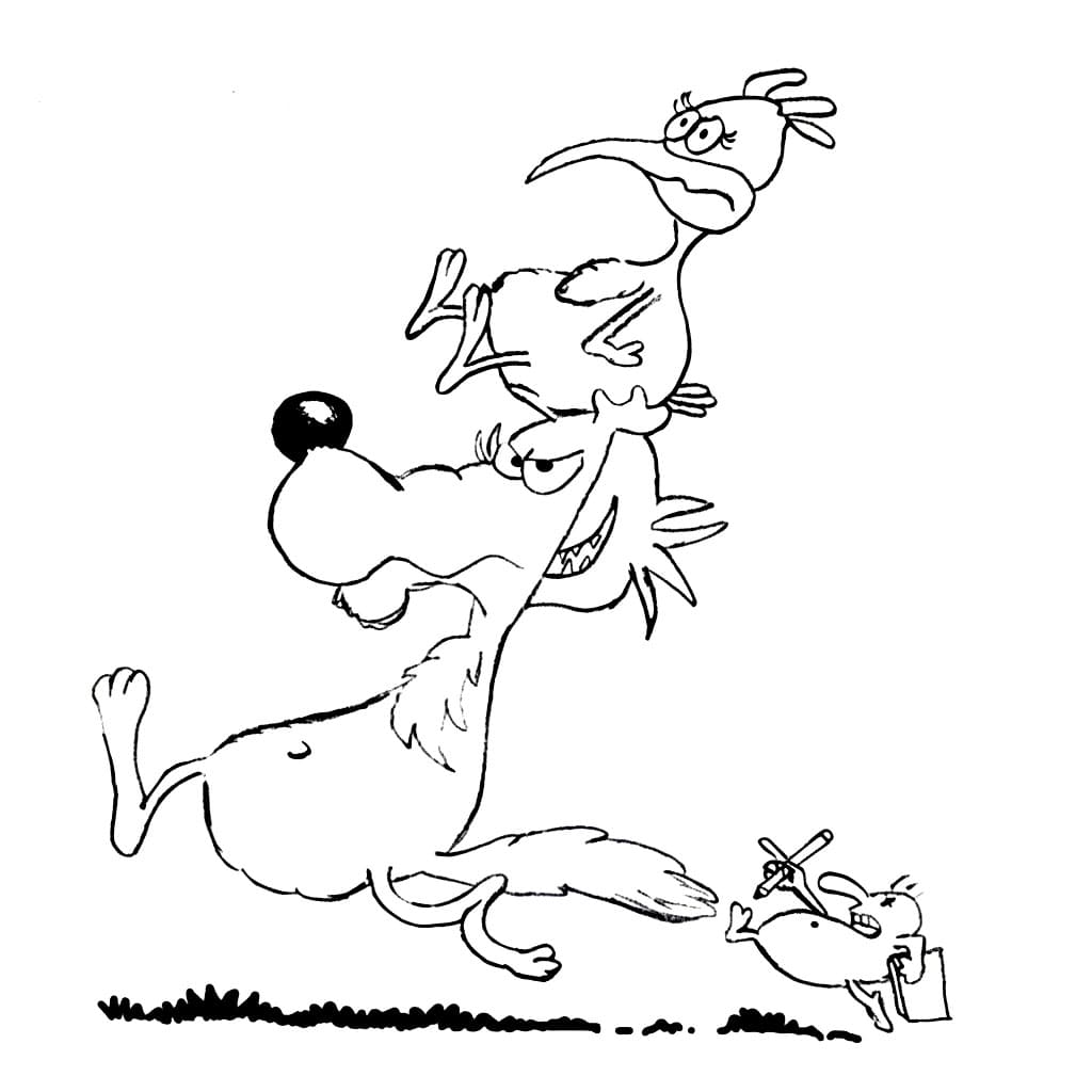 Lupo Alberto corre veloce da colorare