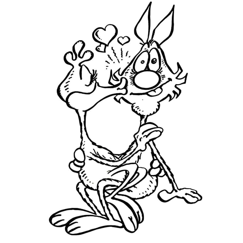 Lupo Alberto è innamorato da colorare