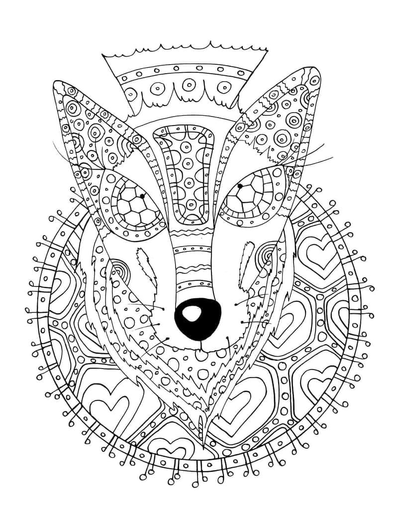 Lupo Zentangle da colorare