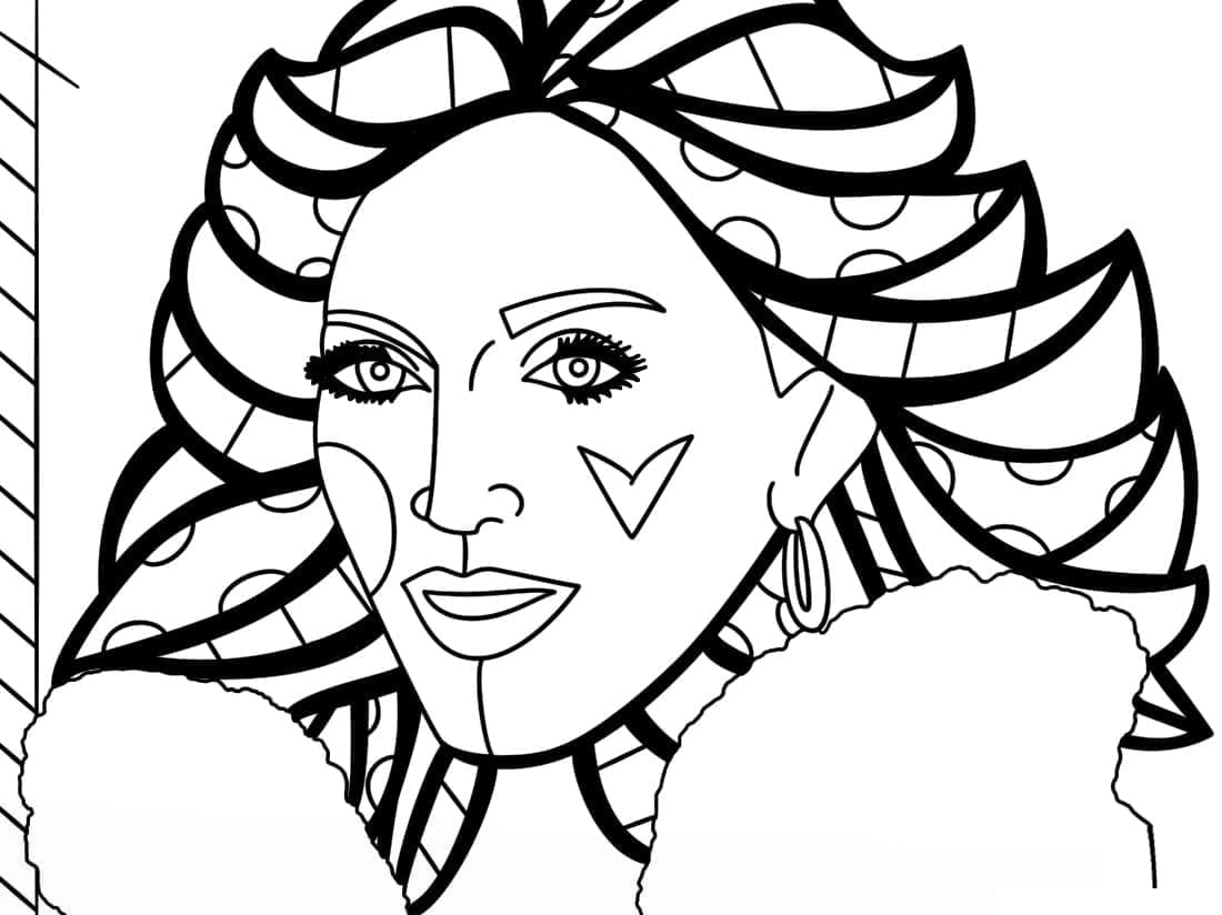 Madonna di Romero Britto da colorare