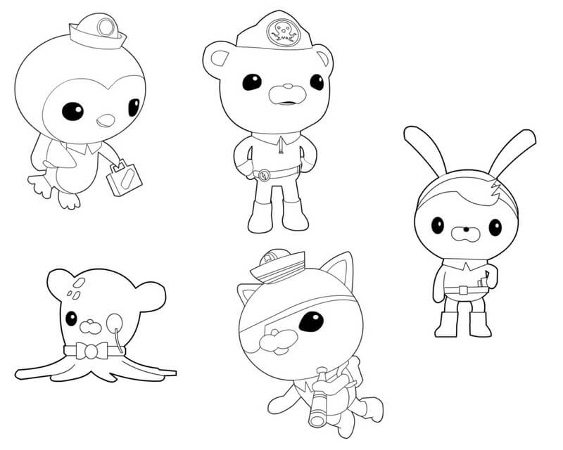 Main Octonauts Characters da colorare