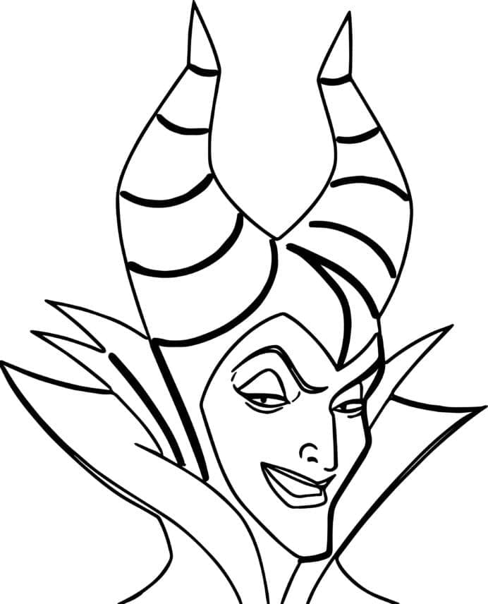 Maleficent Sorridente da colorare