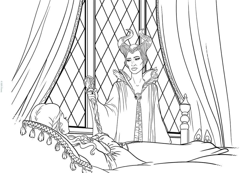 Maleficent e Aurora da colorare