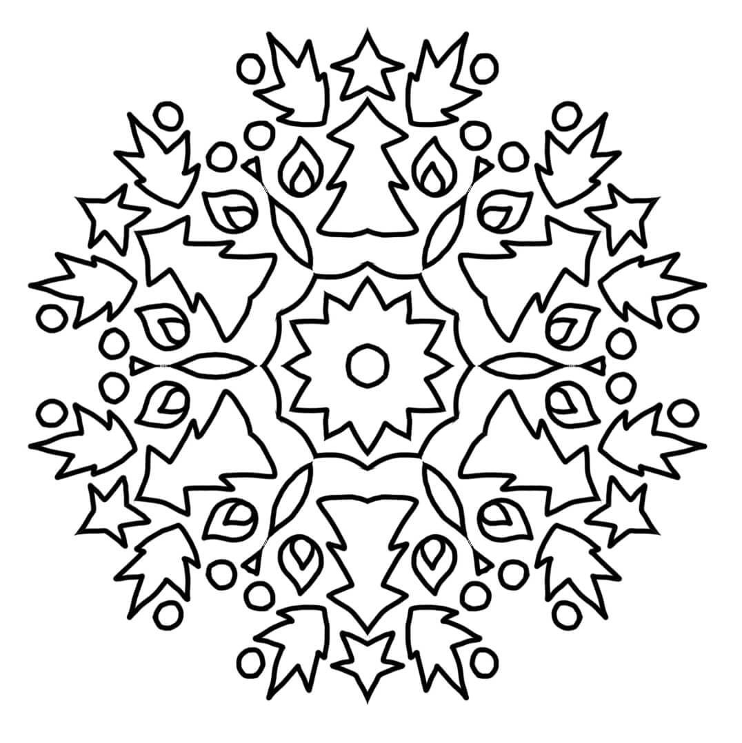 Mandala di Natale per adulti da colorare