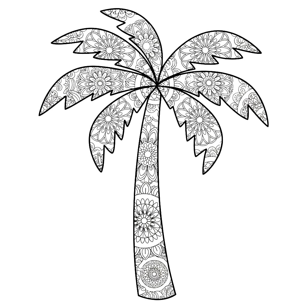 Mandala di palme da colorare