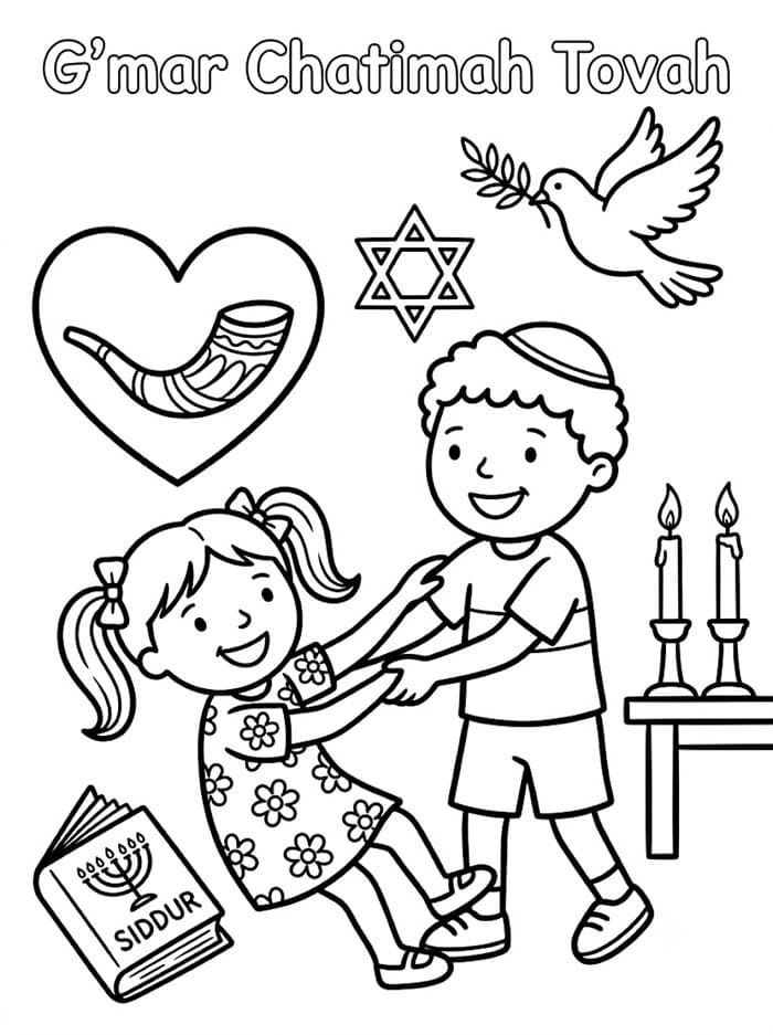 Mani che aiutano per Yom Kippur da colorare
