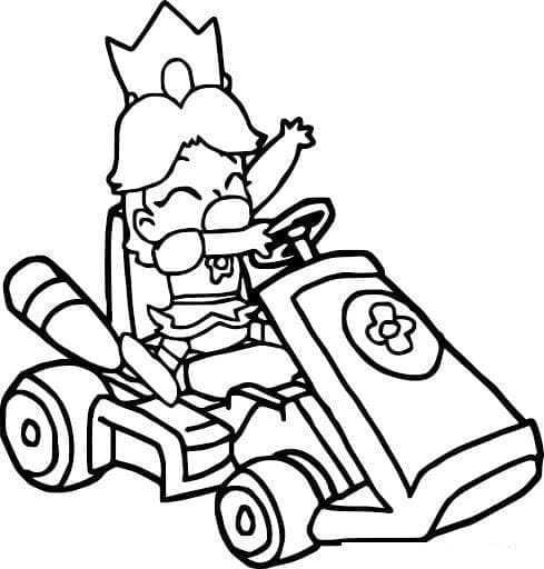 Mario Kart Baby Peach da colorare