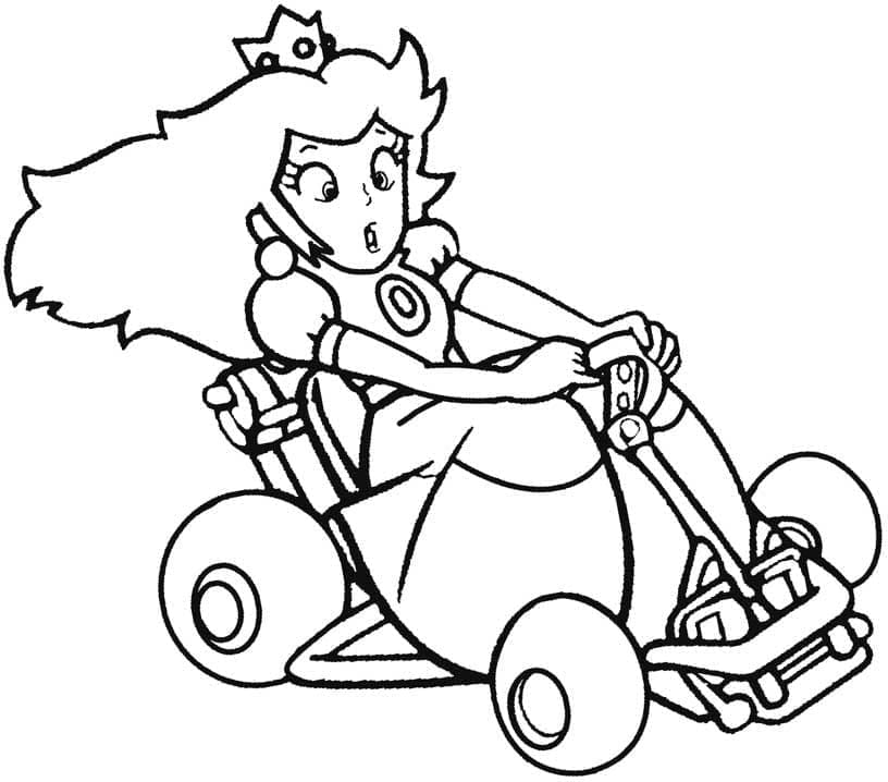 Mario Kart Princess Peach da colorare