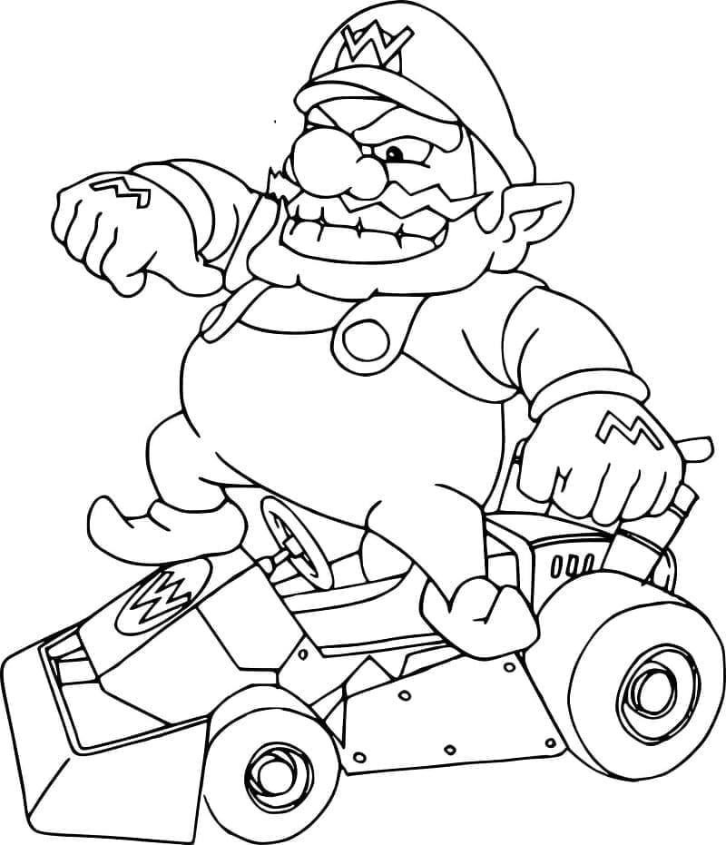 Mario Kart Wario da colorare