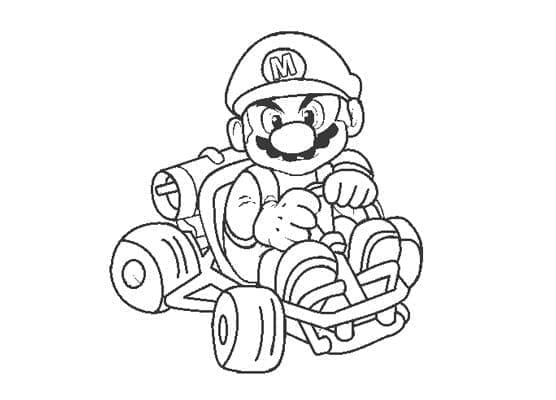 Mario Kart gratis per bambini da colorare