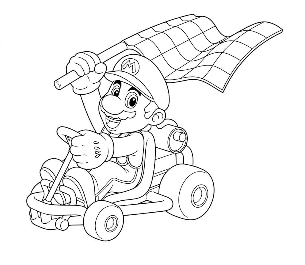 Mario Kart taglia il traguardo da colorare