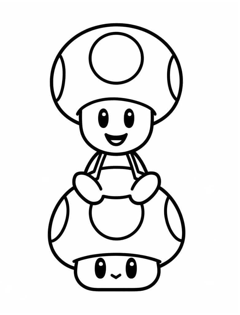 Mario Toad divertente da colorare