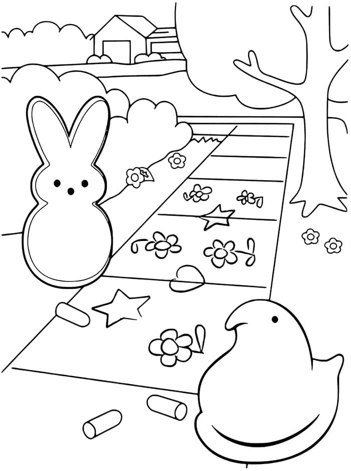 Marshmallow Peeps gratis da colorare
