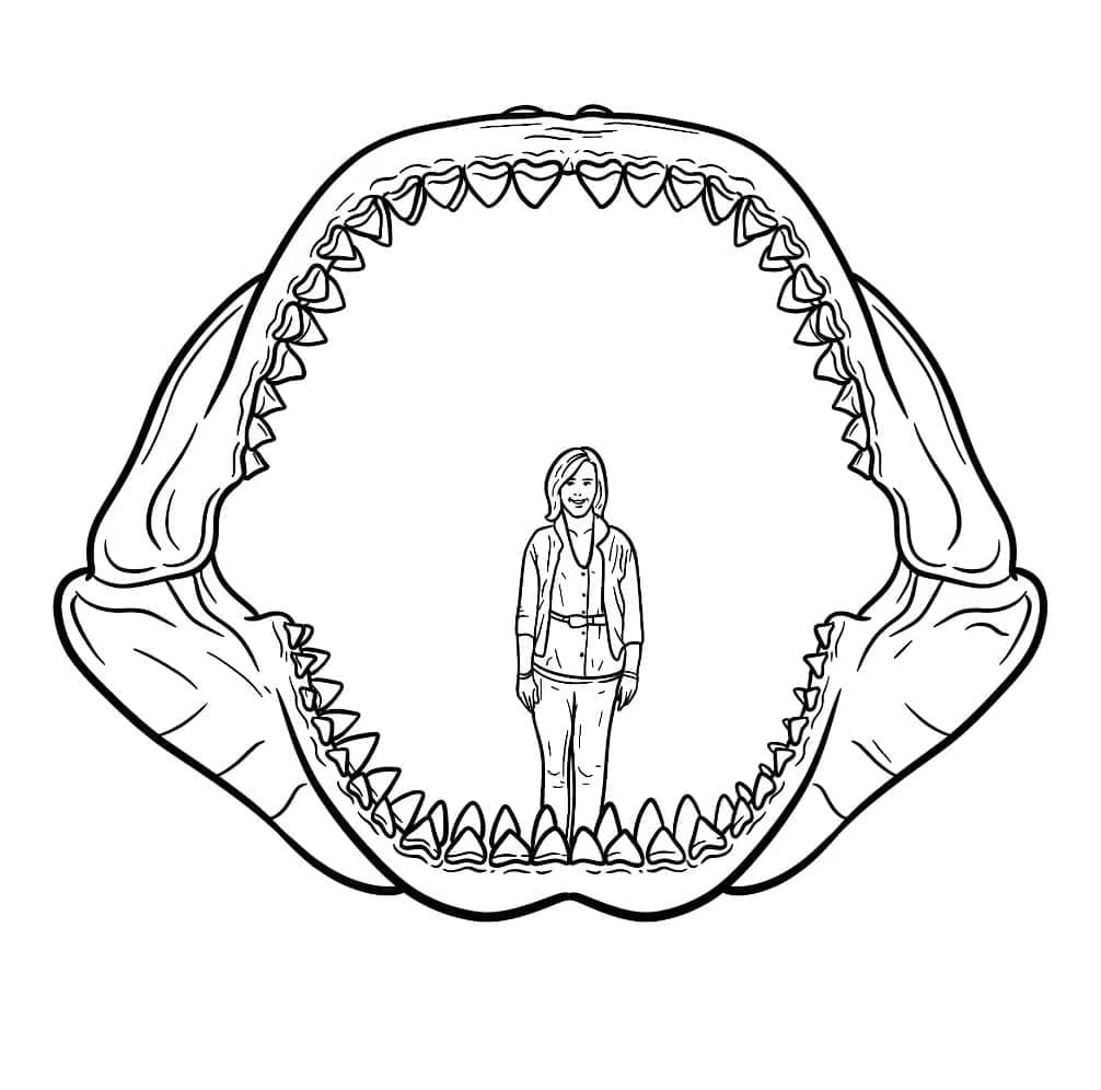 Mascelle del Megalodonte da colorare