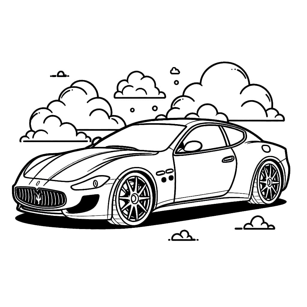 Maserati e cloud da colorare