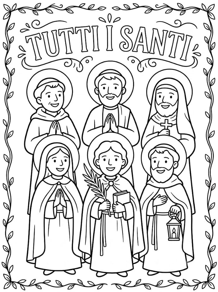 Tutti i santi da colorare