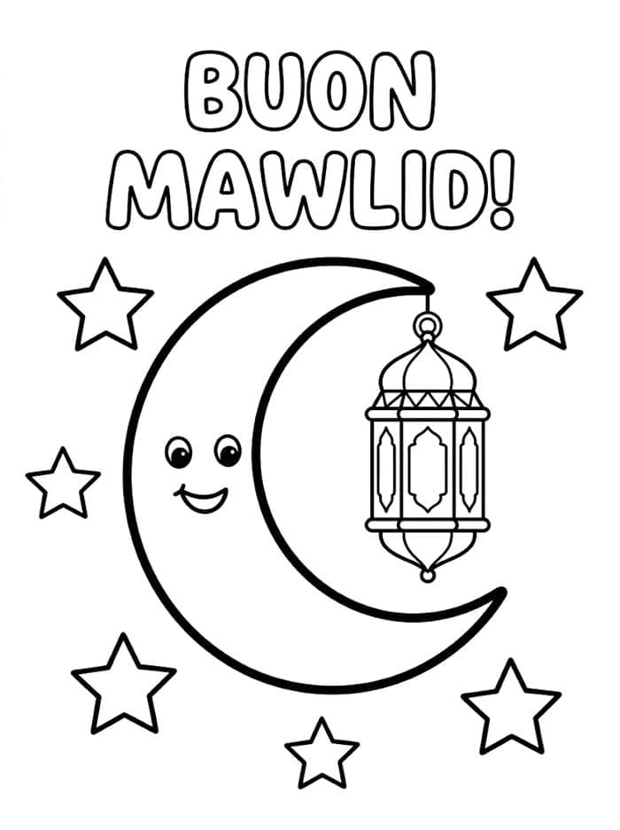 Mawlid al Chiaro di Luna da colorare