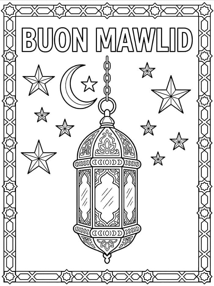 Mawlid con Lanterna Dorata da colorare
