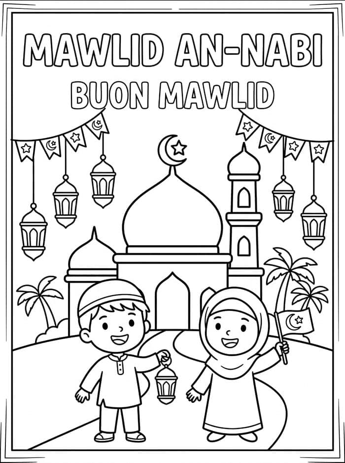 Mawlid per bambini da colorare