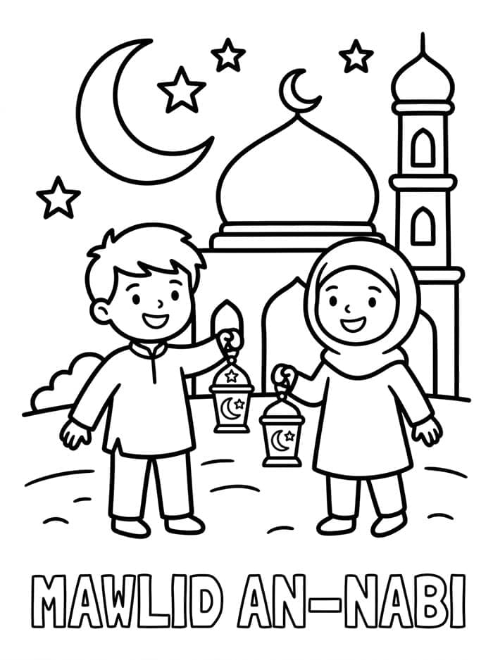 Mawlid semplice da colorare