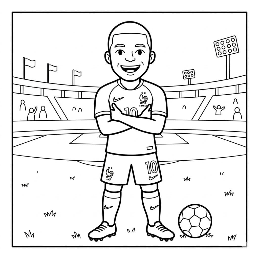 Mbappé festeggia da colorare