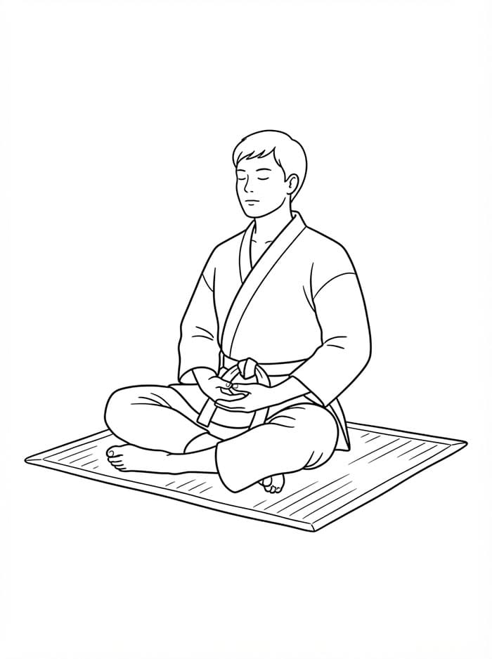 Meditazione nelle arti marziali da colorare