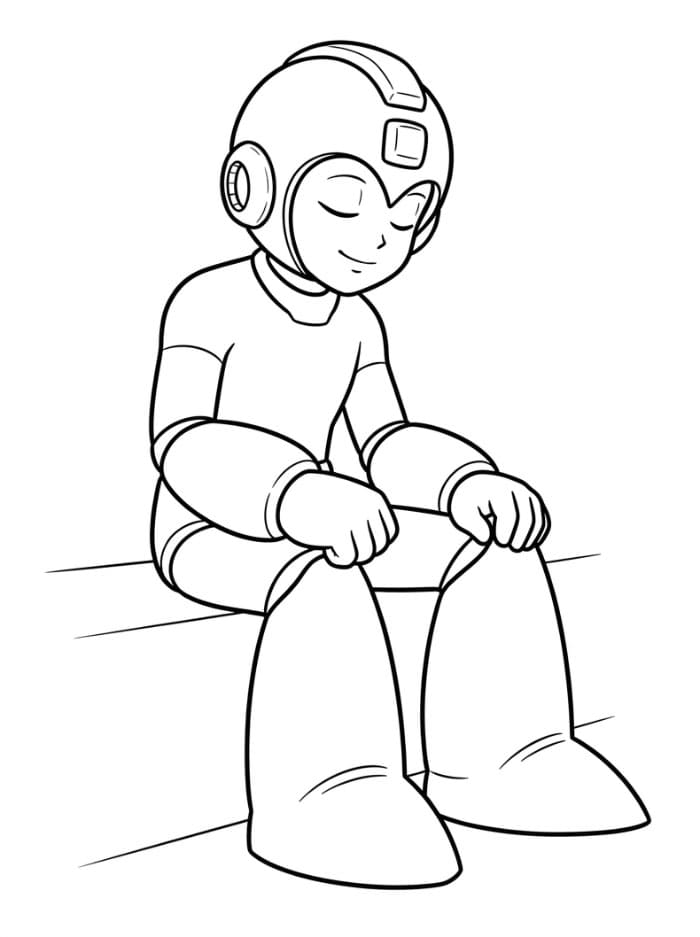 Mega Man a riposo da colorare