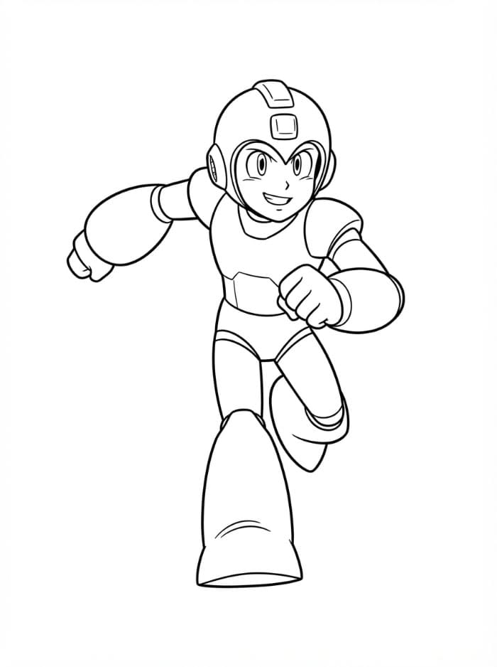 Mega Man corre in avanti da colorare