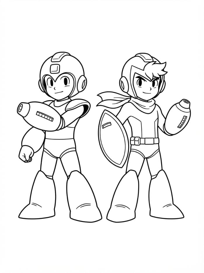 Mega Man e Proto Man da colorare
