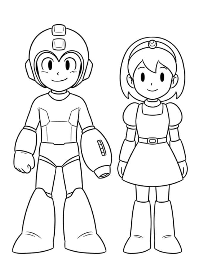 Mega Man e Roll da colorare