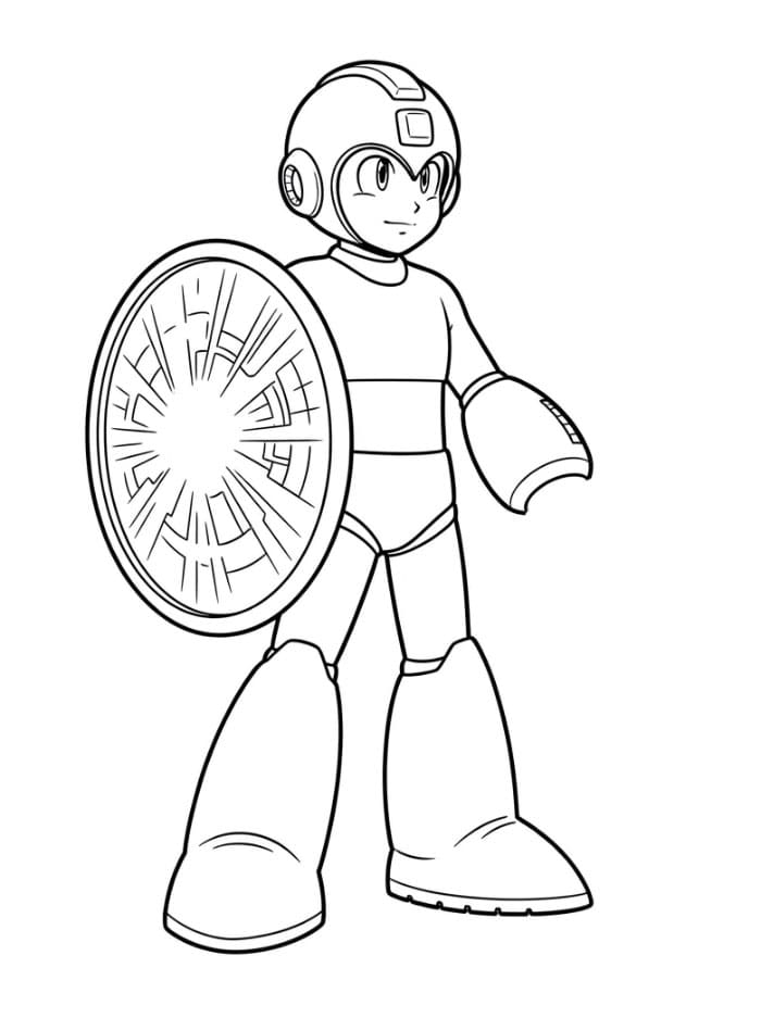 Mega Man e lo Scudo Energetico da colorare
