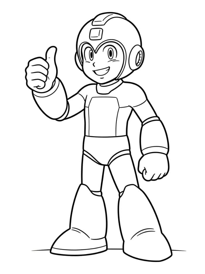 Mega Man fa il segno di ok da colorare