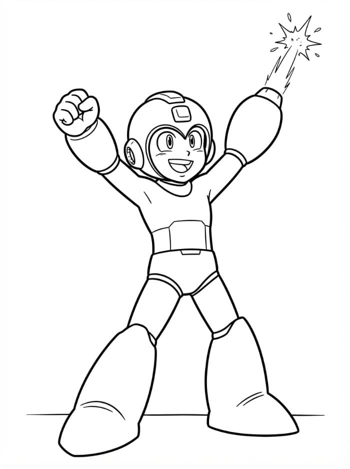 Mega Man festeggia da colorare