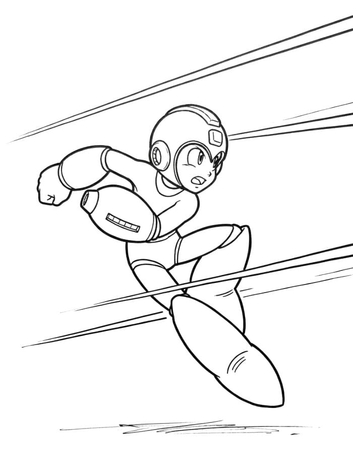 Mega Man schiva un attacco da colorare