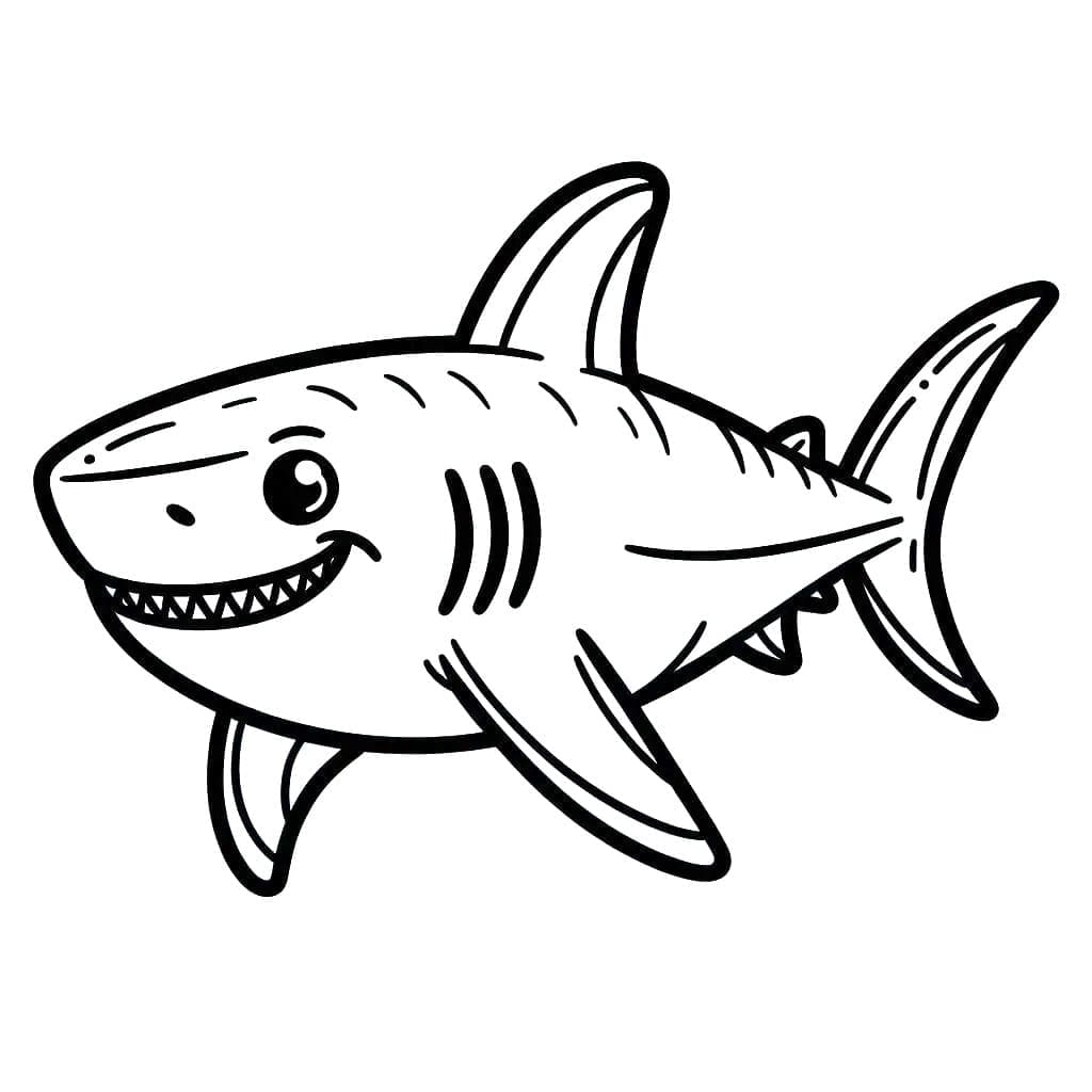 Megalodonte divertente da colorare
