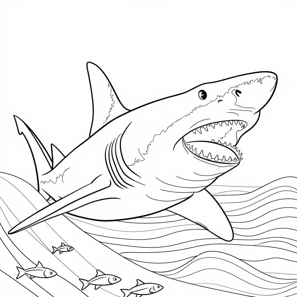 Megalodonte gratuito da colorare