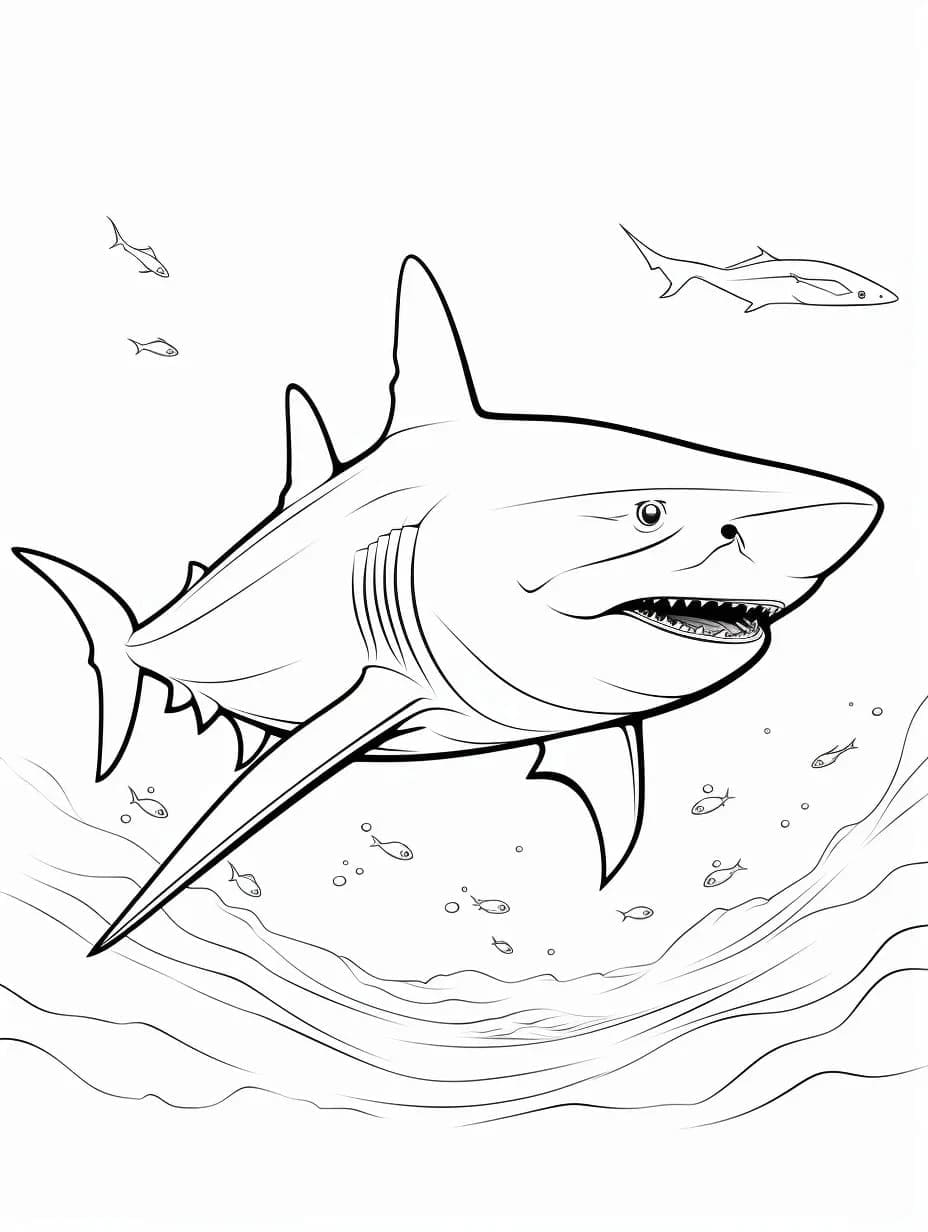 Megalodonte immagine gratuita da colorare