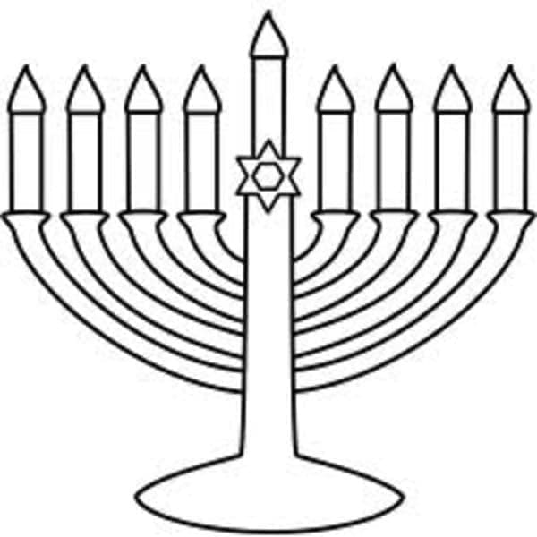 Menorah di Hanukkah molto semplice da colorare