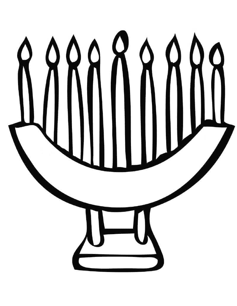 Menorah di gratuita Hanukkah da colorare
