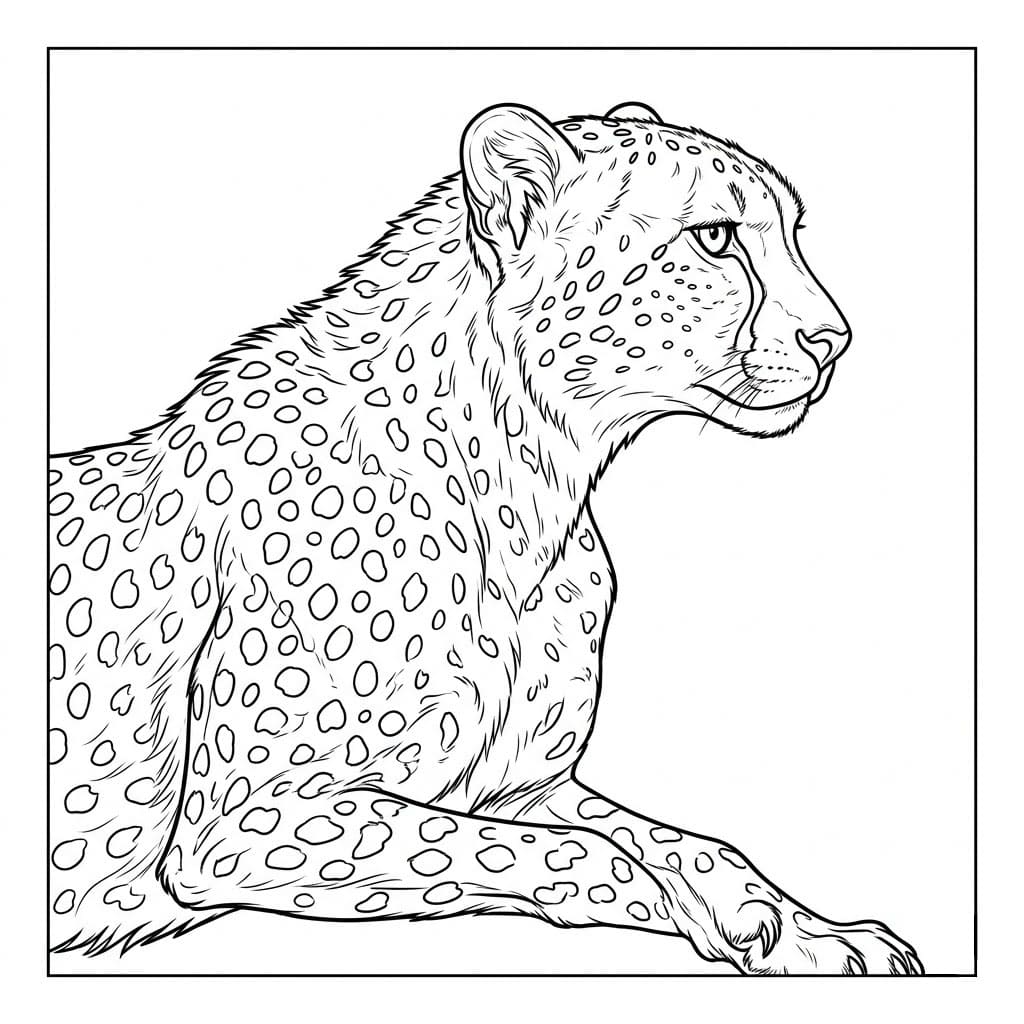 Mezza figura di ghepardo da colorare