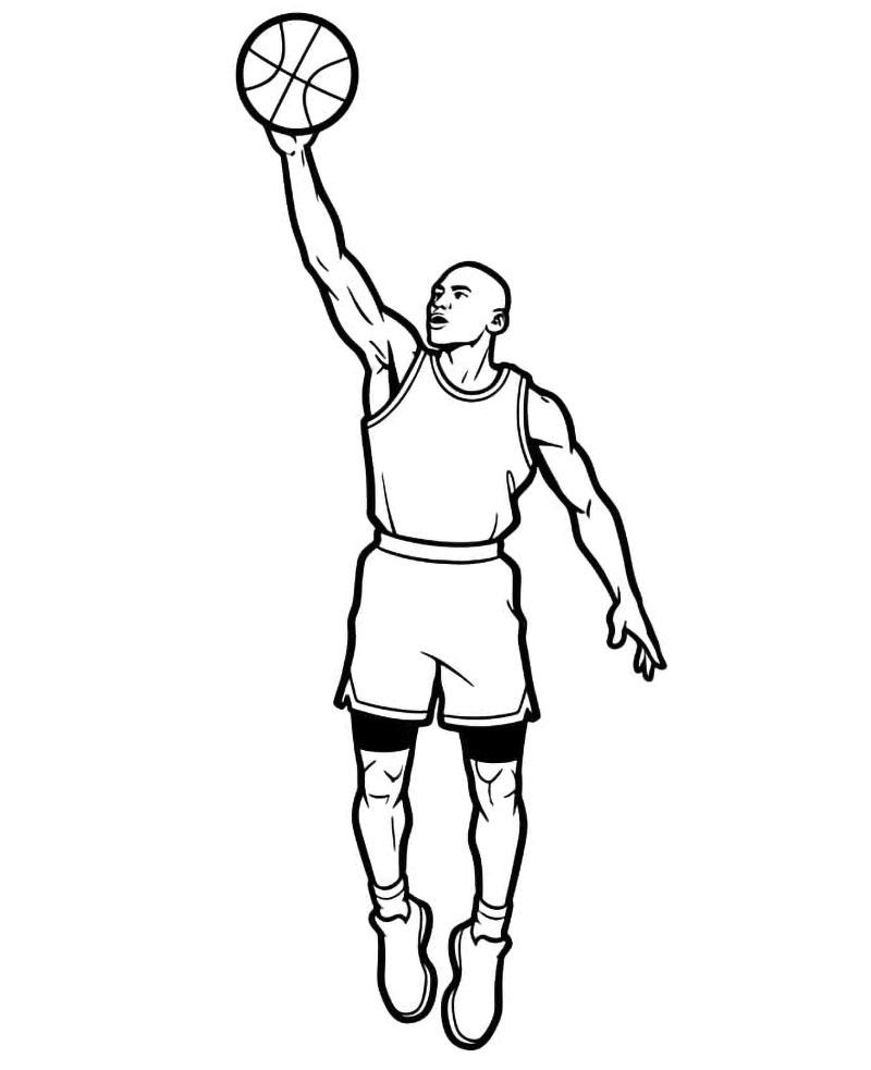 Michael Jordan che salta da colorare