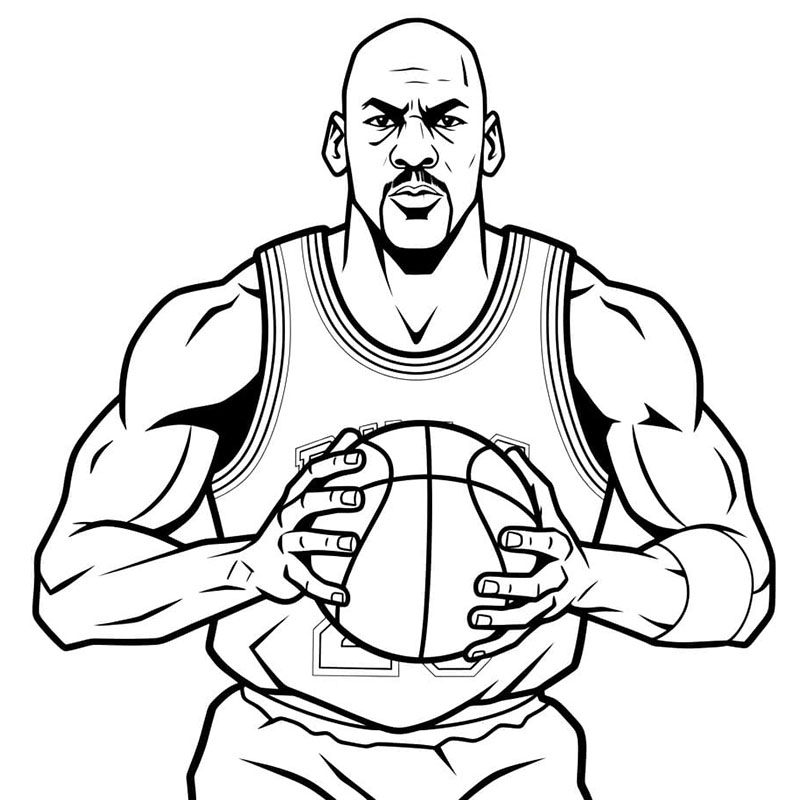 Michael Jordan concentrato da colorare