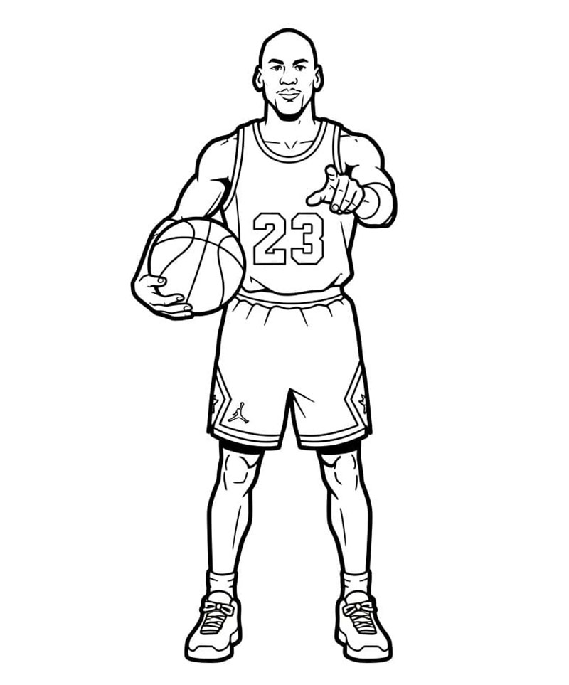 Michael Jordan fiducioso da colorare
